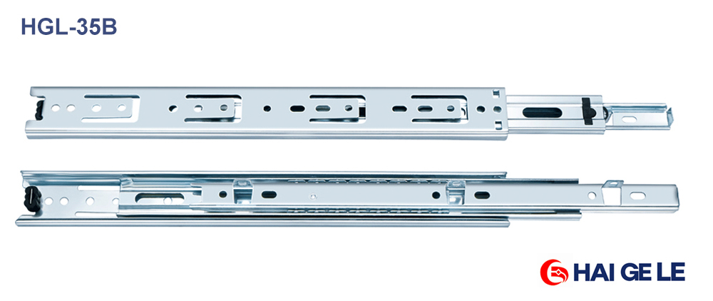Bottom support slide, 35mm, 3 folded,full extension