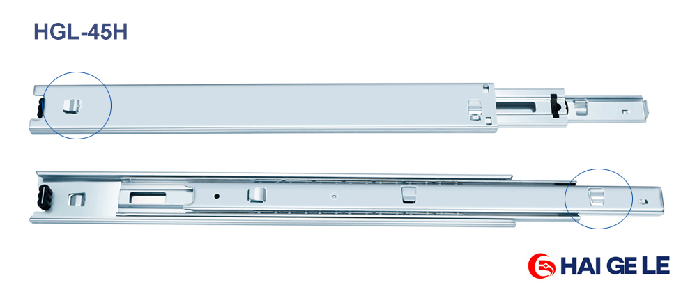 Hook Type Ball bearing slide, 3 folded,